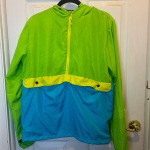 Vintage Blackjack 1999 USA Men's Blue & Green Half-Zip Windbreaker Jacket